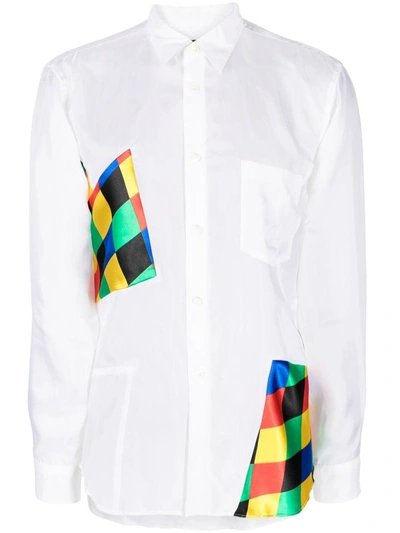 Shop Homme Plus Comme Des Garçons  Shirt With Printed Details In White