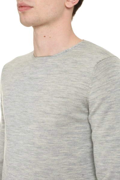 Shop Comme Des Garçons Long Sleeve Crew-neck Sweater In Grey