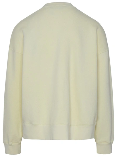 Shop Palm Angels Shark Cream Cotton Sweatshirt In White