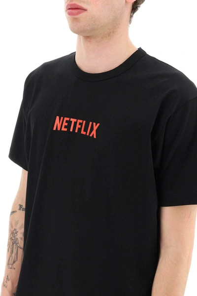 Shop Junya Watanabe Netflix T-shirt In Black