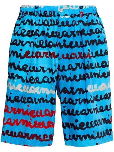 Shop Marni Bermuda Shorts In Cotton In Clear Blue