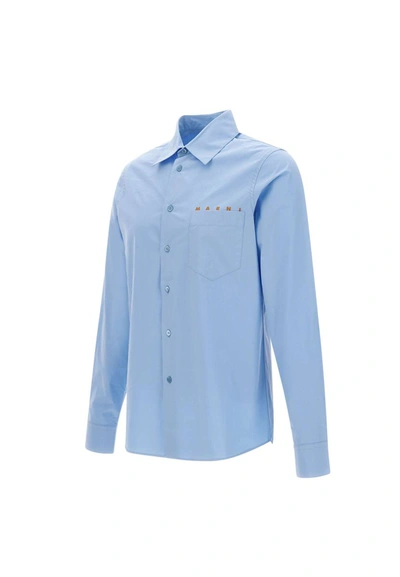 Shop Marni Cotton Shirt In Blue
