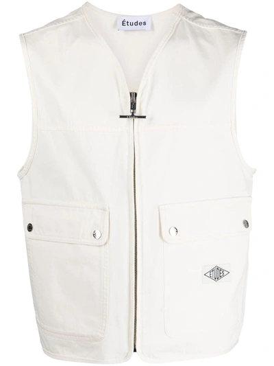 Shop Etudes Studio Études Zipped Cotton Vest In White