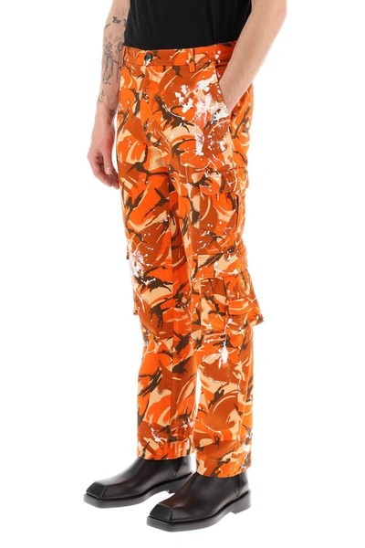 Shop Martine Rose Camouflage Cargo Pants In Orange