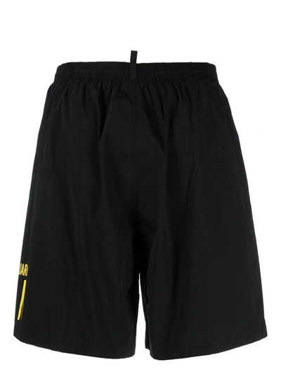 Shop Dsquared2 Sea Clothing In <p>logo-print Swim Shorts From  Featuring Black, Sunflower Yellow, Logo Print To The Side,