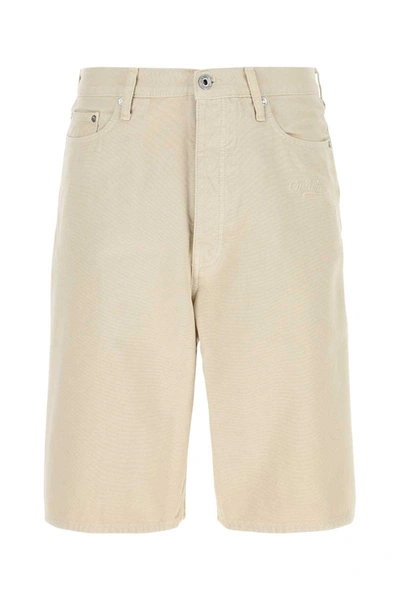Shop Off-white Off White Shorts In Beige O Tan