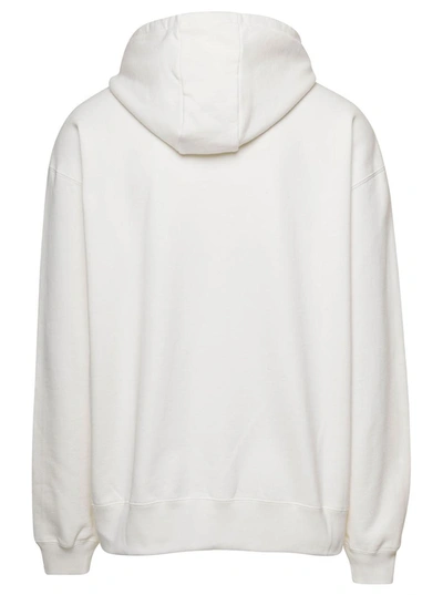 Shop Bonsai White Hoodie With Contrasting Logo Print In Cotton Man