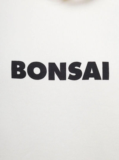 Shop Bonsai White Hoodie With Contrasting Logo Print In Cotton Man