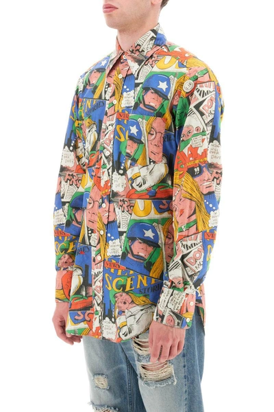 Shop Erl Comic Shirt In Multicolor