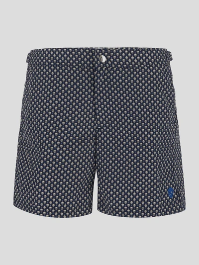 Shop Alexander Mcqueen Swim Short In Navypink