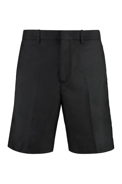 Shop Valentino Nylon Bermuda Shorts In Black