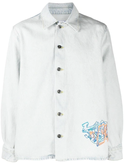Shop Off-white Cotton Shirt In Denim