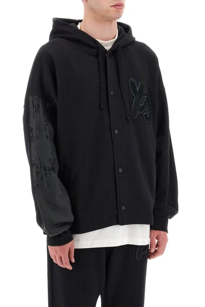 Shop Y-3 Hoodie With Logo Patch In Black