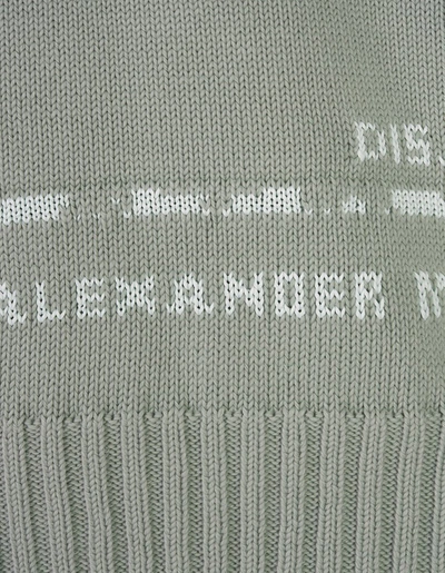Shop Alexander Mcqueen Mint Mcqueen Graffiti Crew Neck Sweater In Green