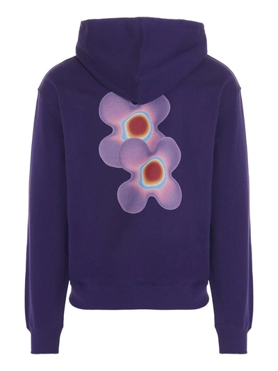 Shop Bluemarble 'flower Print' Hoodie In Purple