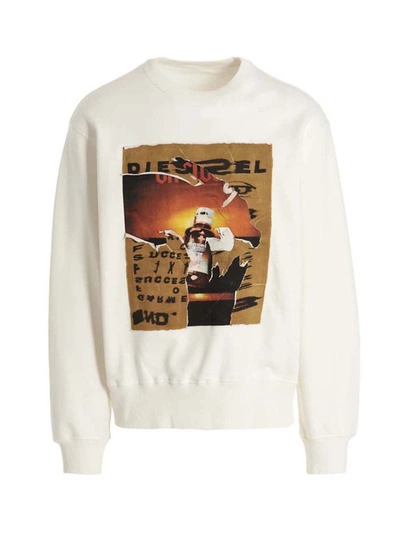 Shop Diesel 's-macs-poff' Sweatshirt In White