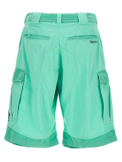 Objects Iv Life Mint Cotton Cargo Bermuda Shorts In Green