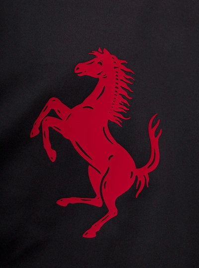 Shop Ferrari Man's Black Nylon Jacket With Logo