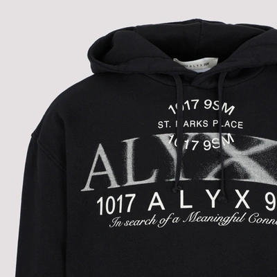 Shop Alyx 1017  9sm  Printed Logo Treated Hoodie Sweatshirt In Black
