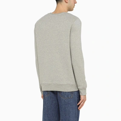 Shop Apc A.p.c. Crewneck Sweatshirt With Red Logo Print In Grey