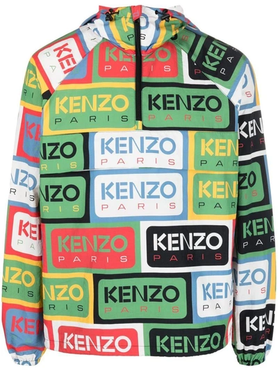 Shop Kenzo Label Packable Anorak In Red