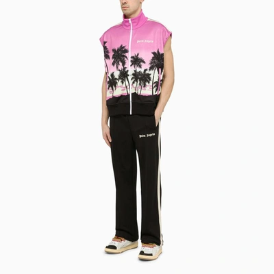 Palm Angels Sunset-print Striped Track Gilet In Purple