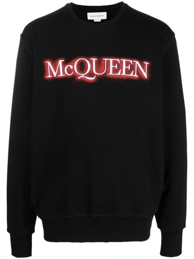 Shop Alexander Mcqueen Sweatshirt With Logo Print In Black