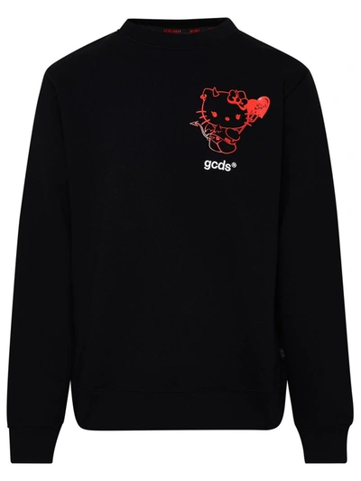 Shop Gcds Hello Kitty Cotton Sweatshirt In Black