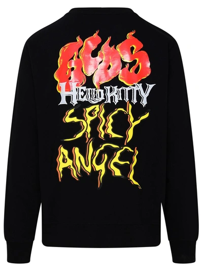 Shop Gcds Hello Kitty Cotton Sweatshirt In Black