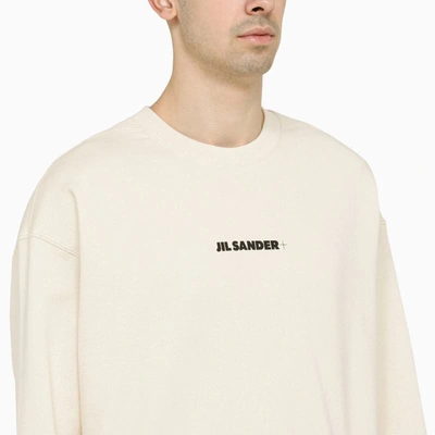 Shop Jil Sander Dune Logo-print Crewneck Sweatshirt In Beige