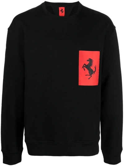Shop Ferrari Sweatshirt With Logo In Black