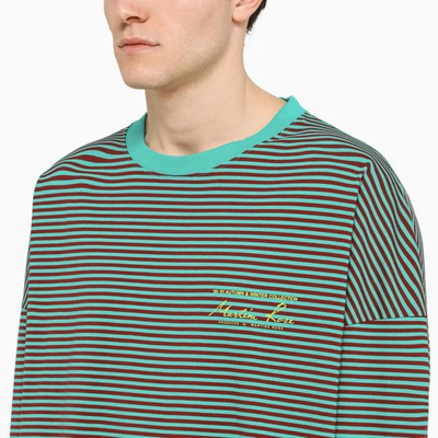 Shop Martine Rose Red/green Striped Sweatshirt