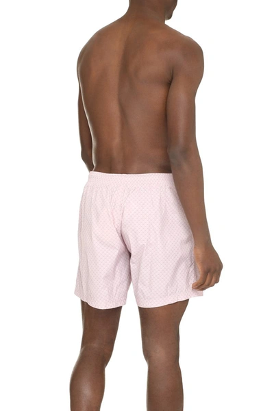 Shop Alexander Mcqueen Printed Swim Shorts In Pink