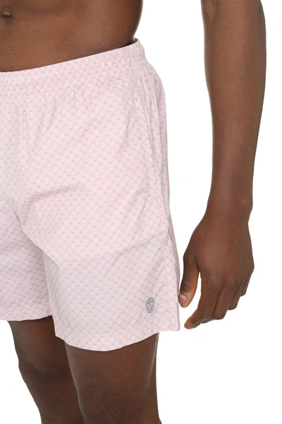 Shop Alexander Mcqueen Printed Swim Shorts In Pink