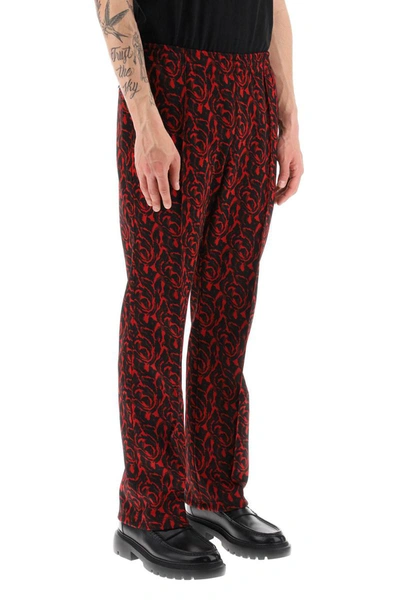 Baracuta X Needles Red Pants With Logo And Pattern In Multi