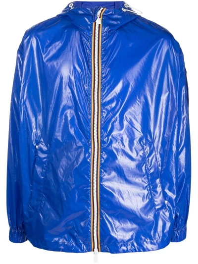 Shop K-way R&d K-way Claudel Light Glass Ripstop Jacket In Blue