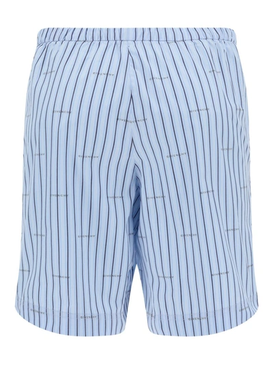 Givenchy Elasticated Cotton Shorts In Baby Blue