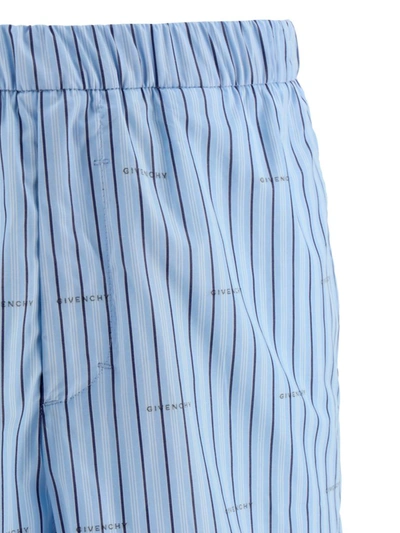 Givenchy Elasticated Cotton Shorts In Baby Blue