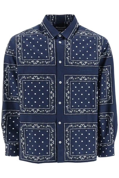 Shop Jacquemus 'la Chemise Baou' Paisley Printed Shirt In Blue