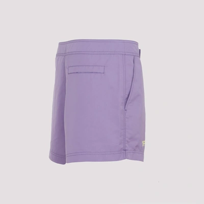 Shop Off-white Off Quote Sunrise Swimshorts Swimwear In Pink &amp; Purple