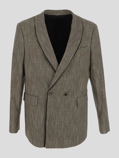Shop Pt Torino Double-breasted Jacket In Grigiomedio