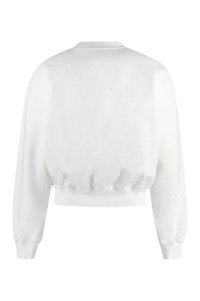 Shop Off-white Cotton Crew-neck Sweatshirt