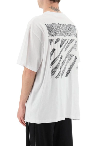 Shop Off-white Scribble Diag Oversized T-shirt
