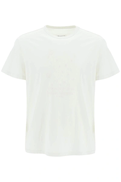 Shop Maison Margiela Embroidered Logo T-shirt In White