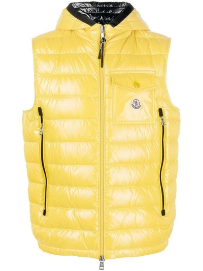 Shop Moncler Vests In Yellow