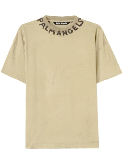 Shop Palm Angels Cotton T-shirt In Green