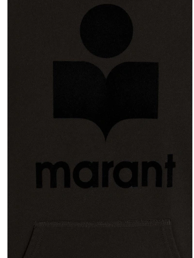 Shop Marant Isabel  Flocked Logo Hoodie In Black