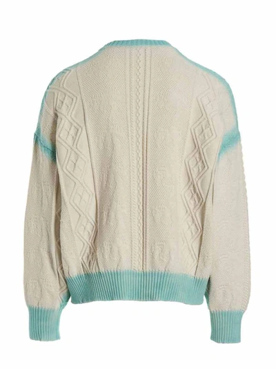 Shop Palm Angels 'sprayed Palm Fishermans' Sweater In White