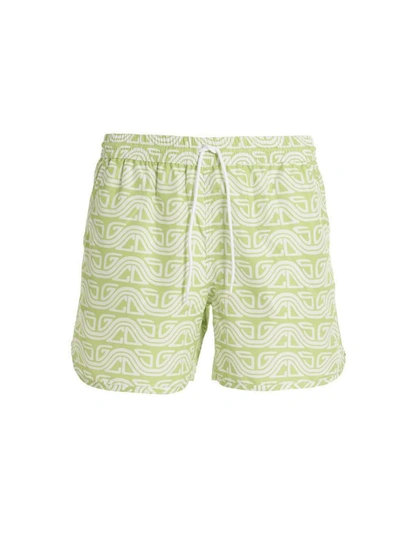 Shop Gcds ‘waved Logo' Swimming Shorts In Green
