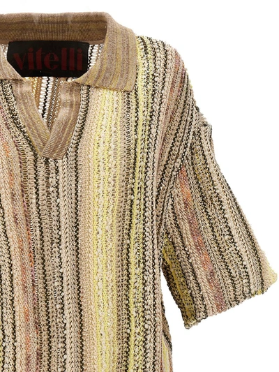 Shop Vitelli Jacquard Knit Polo Shirt In Multicolor